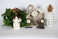 Swan Planter, Faux Florals, Desk Clocks