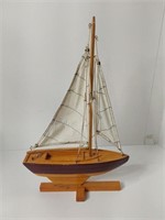 Small Wood Sailboat On Stand U14A