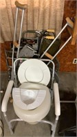 Wheel chair, crutches, handicap toilet seat