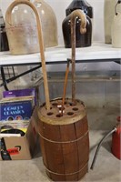 NAIL KEG CONVERTED INTO A CANE STAND