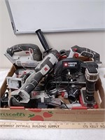 Group of Porter-Cable cordless tools one battery