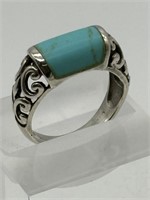 Sterling Silver Turquoise Filigree Ring