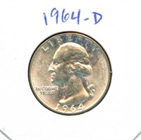 1964- Washington Silver Quarter