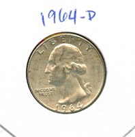 1964-D Washington Silver Quarter