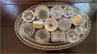 Collection of 14 antique glass saltcellars, two