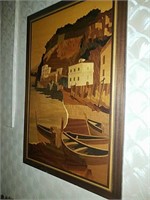 Beautiful marquetry picture of the Mediterranean