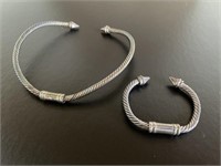 925 Silver Choker and Bracelet set weighs 4.6
