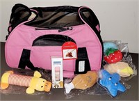 NEW Pet Carrier/Airline Bag, AirTag Collar & Toys