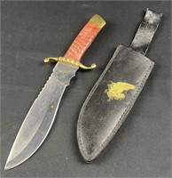 Fixed Blade Surgical Steel Knife, Red Handle