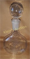 Floral Etched Chinese Crystal antique Perfume Bott