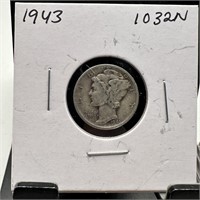 1943 MERCURY SILVER DIME