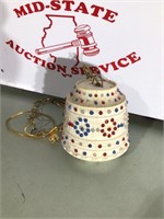 Vintage Red,White & Blue Hanging Lamp Lantern