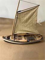 WOODEN SAIL BOAT SHELF DECOR