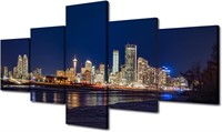 TUMOVO 5 Panels Wall Paintings Calgary Skyline