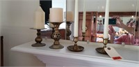 4 BRASS CANDLE STICK HOLDERS
