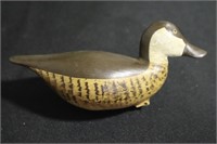 Miniature ruddy duck wood decoy