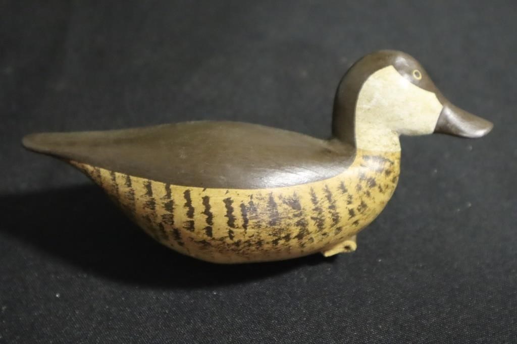 Miniature ruddy duck wood decoy