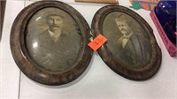 2 early oval framed gents