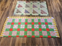 2- Machined Quilt Tops: 89 X 75"  & 84 X 67"