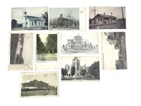 9 Early Indiana Postcards: Spencer, Linton +