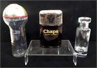 (3) Assorted Glass Bottles, Cologne, Decanter