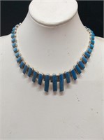 950 Silver & Turquoise Hinged 16" Necklace