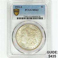 1921-S Morgan Silver Dollar PCGS MS63