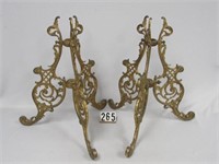 PAIR OF ORNATE C.I. (PAINTED OVER) STANDS: