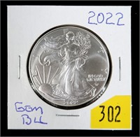 2022 Silver Eagle, gem BU