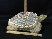 CONCRETE TURTLE W/ SEA SHELLS