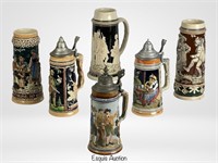 Group of Vintage German Beer Steins