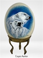 Polar Bears - Hand Painted Ostrich Egg