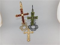 19 4 1/2 -8 1/4 Lot of 3 Decorative Crosses 2 Stan