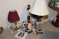 Lighted Lighthouse & Assorted Lamps