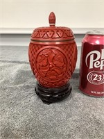 Chinese Cinnabar Lidded Jar