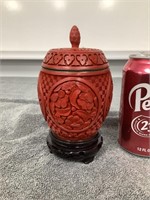 Chinese Cinnabar Lidded Jar