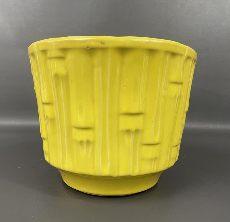 McCoy Pottery Yellow "Bamboo" Planter #378