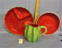 3 pcs. watermelon pcs. (pitcher/dishes)