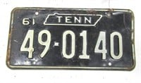 1961 Tennessee License Plate
