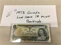 1973 Canada Last Issue Year $1 Banknote