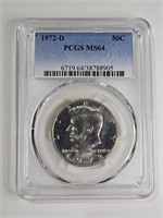 1972 d MS 64 PCGS  Kennedy Half Dollar