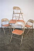 SAMSONITE FOLDING CARD TABLE AND 4 CHAIRS