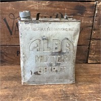 Rare Embossed ALBA 2 Imp Gallon Running Board Tin