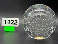 3" glass ball w/bubbles paper weight