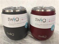 New Stainless Steel Stemless Wine Cup x2