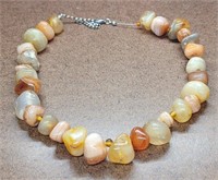 Spring Court Coral Pebble Necklace