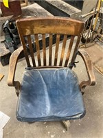 Antique wood rolling chair