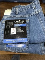 2 pair Carhartt fleece lined jeans size 33x30