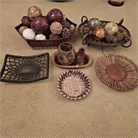 Decor-Decorative Balls-Wood Trays-Candle Holders