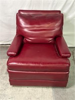 Red Leather Chair on Wheels